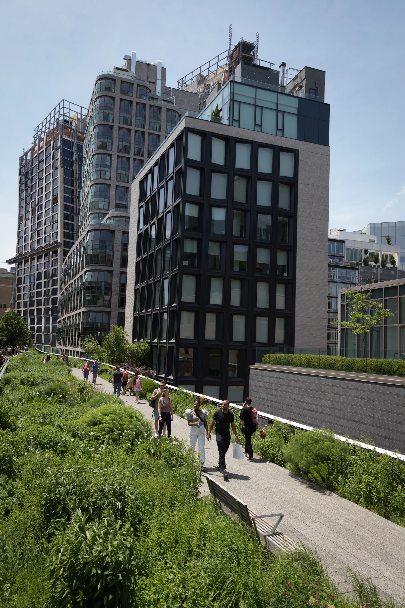 People walking the High Line in New York City