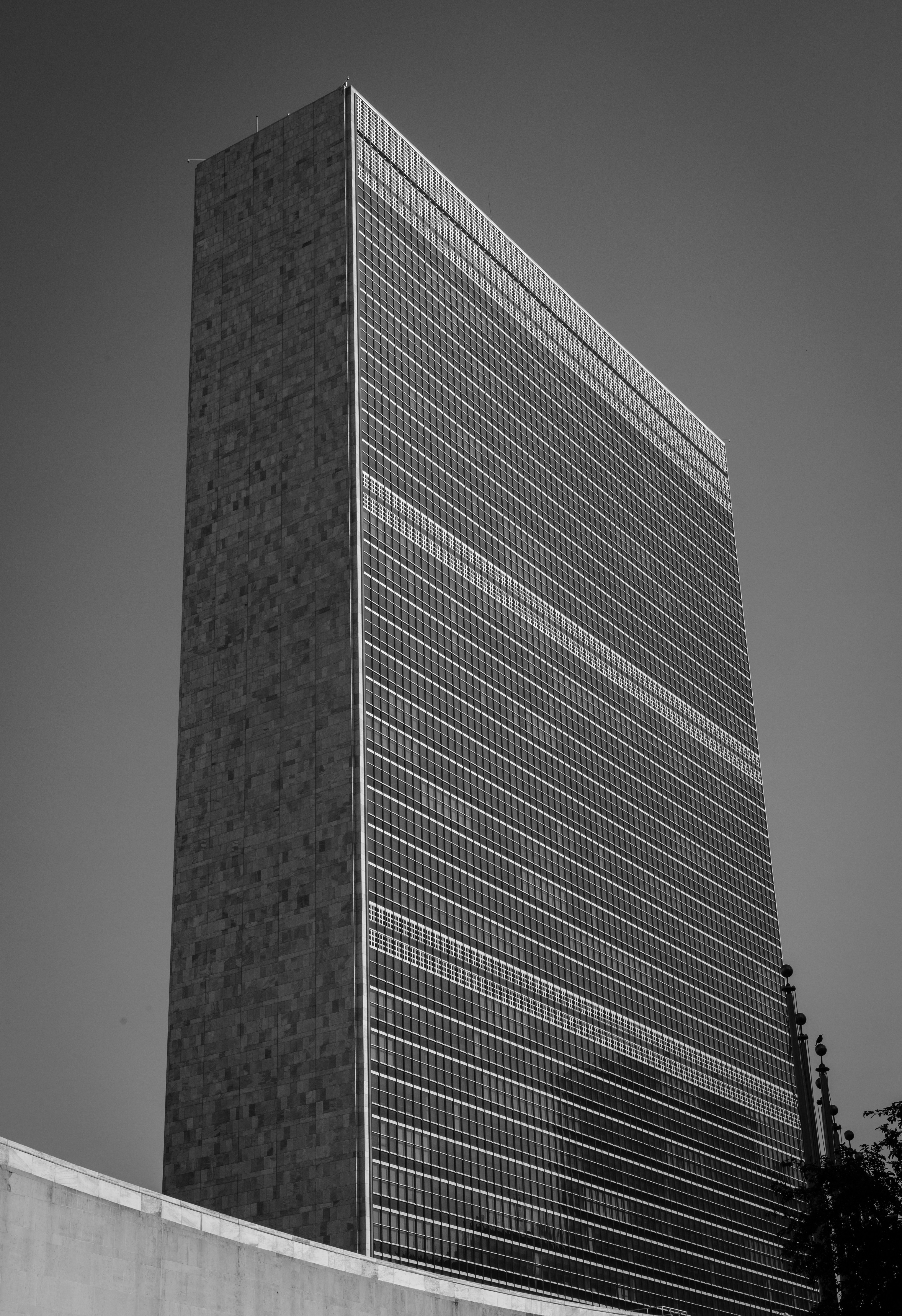 a black and white photo of a tall building