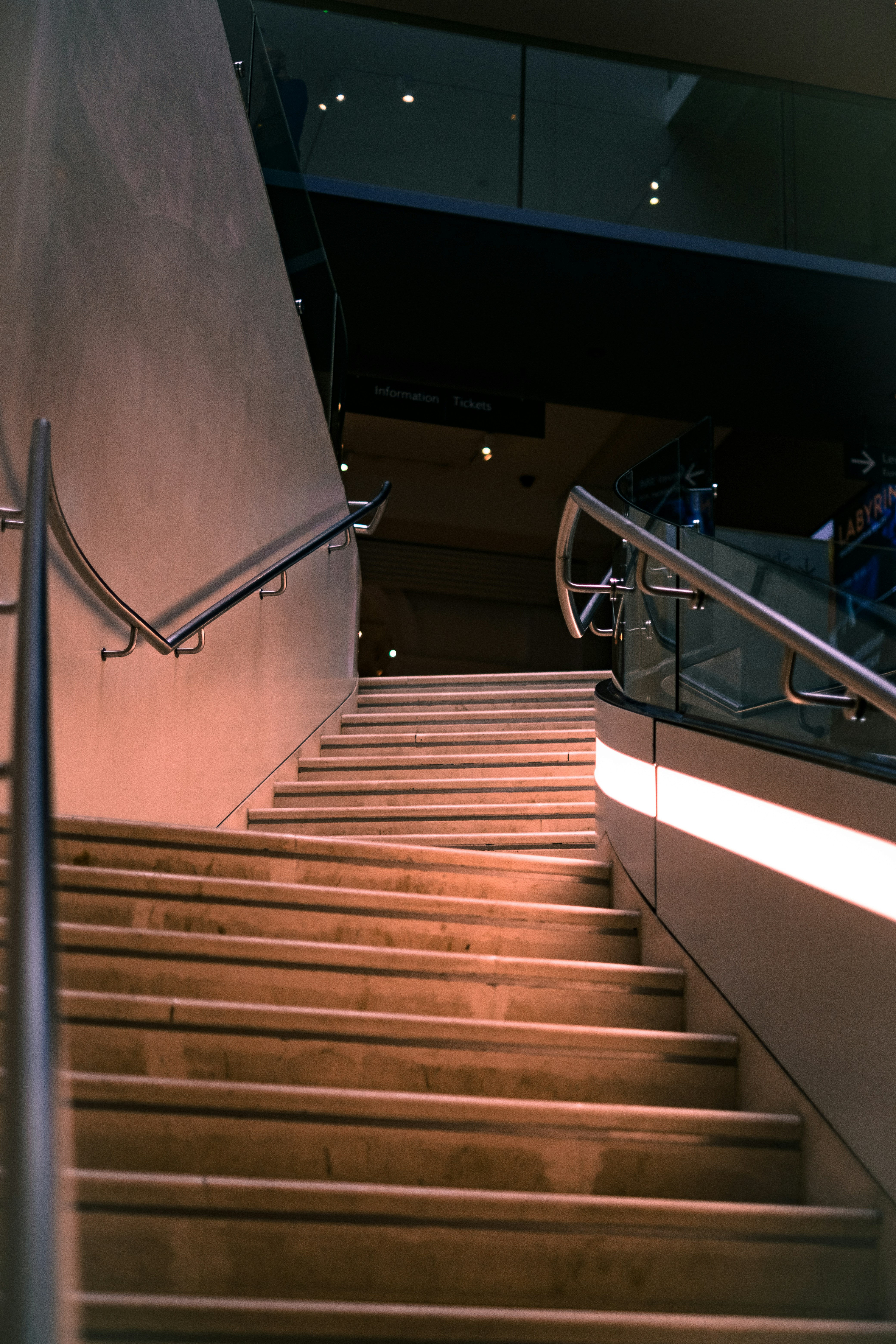 a set of stairs leading up to the top of a building