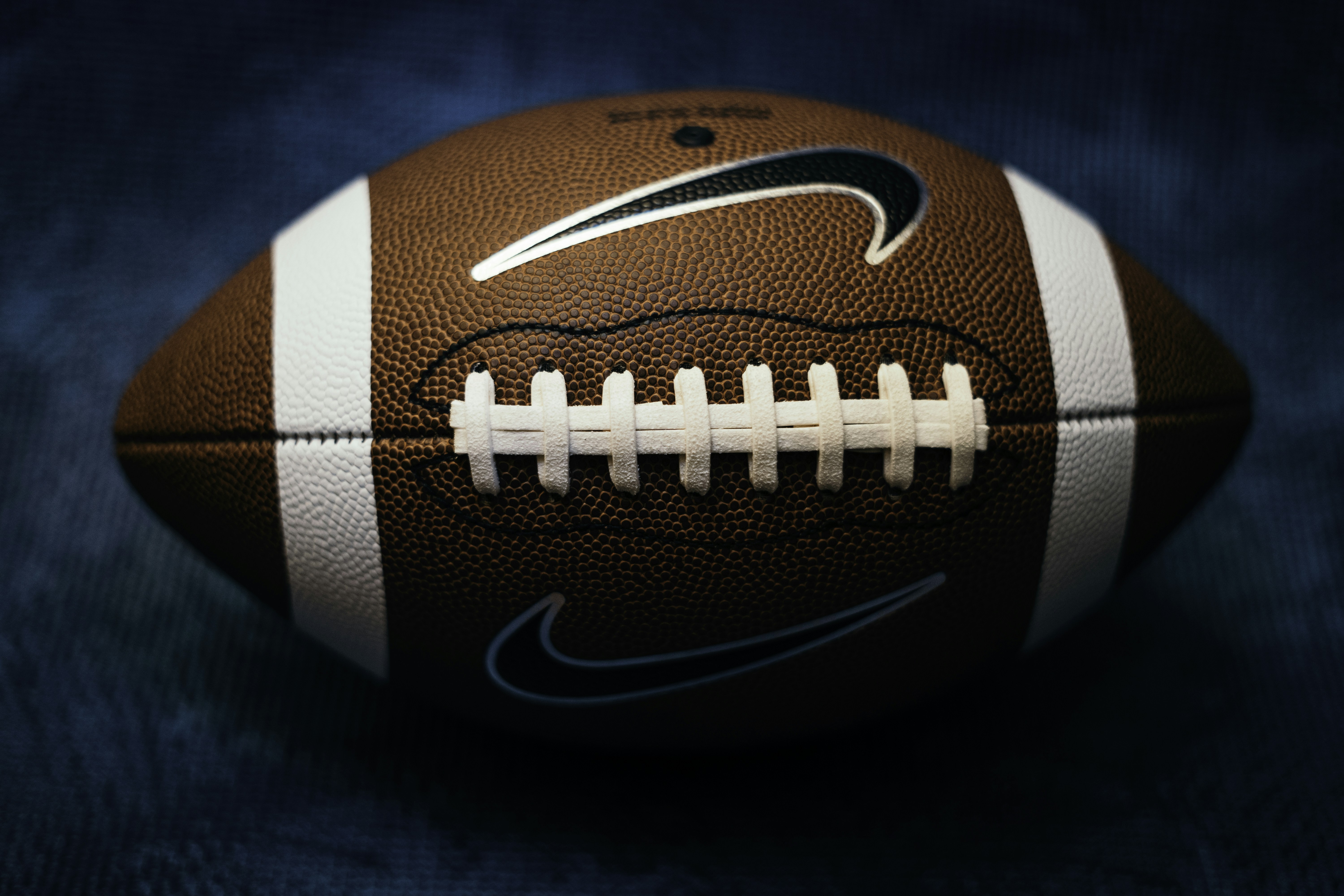 American Football ball with light and shadow