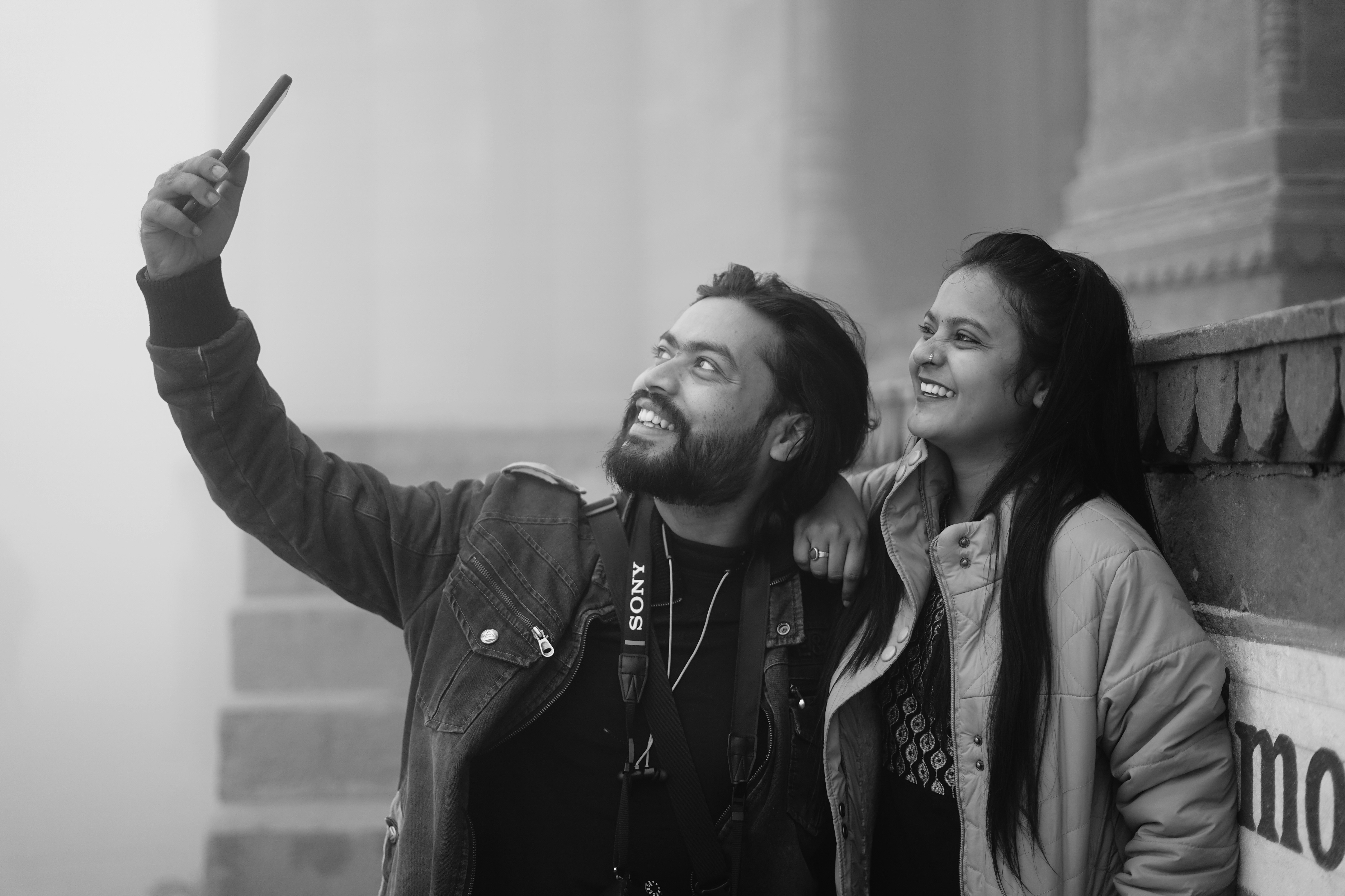 couple taking selfie together