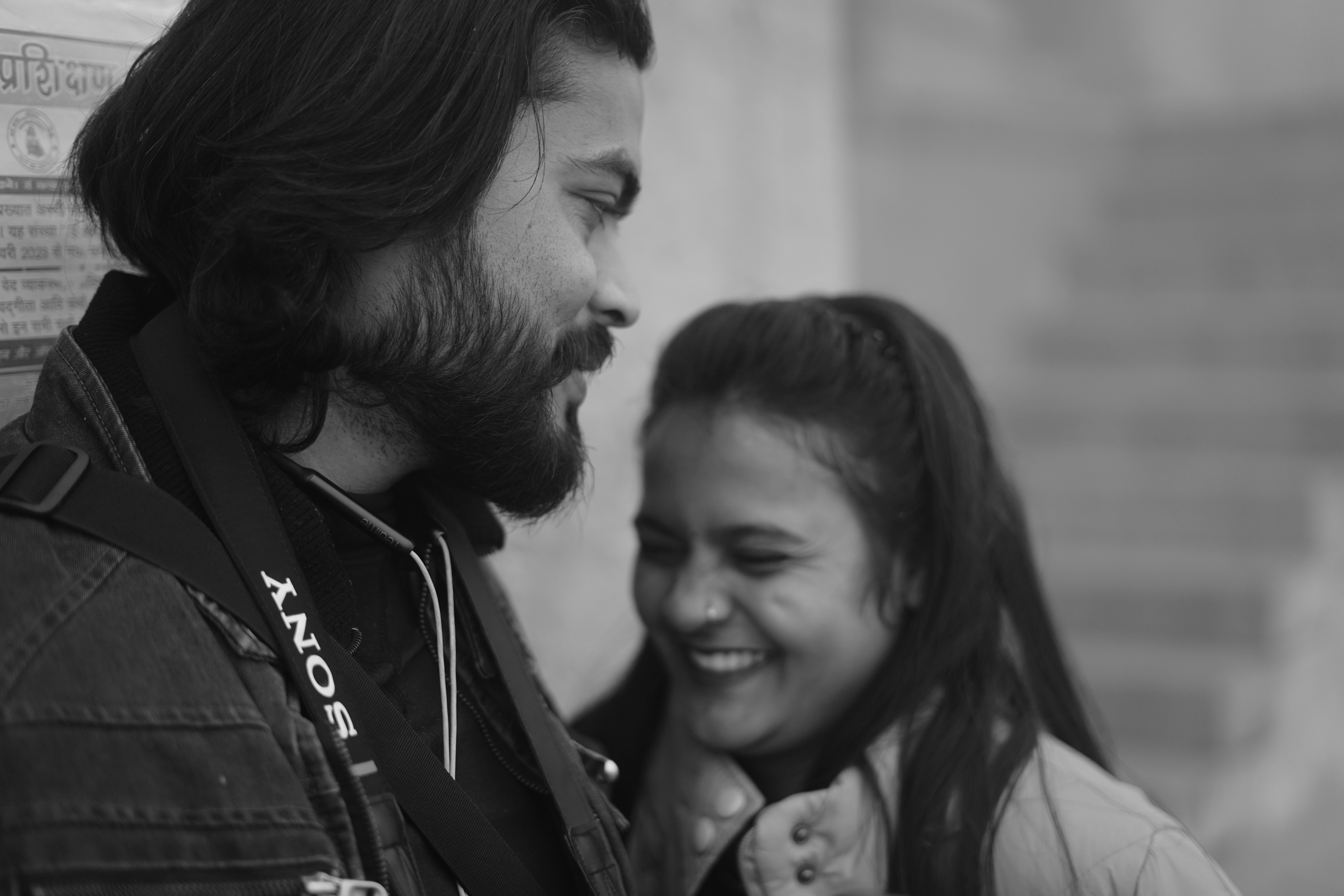 Indian Couple Smiling on street