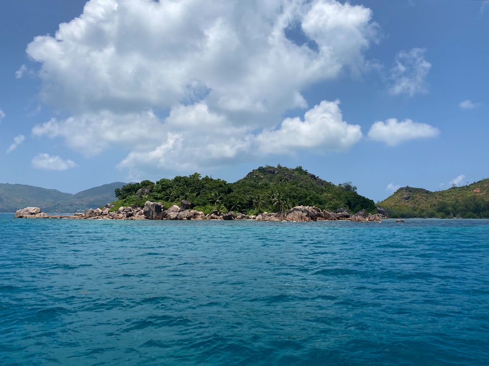 a small island in the middle of a body of water