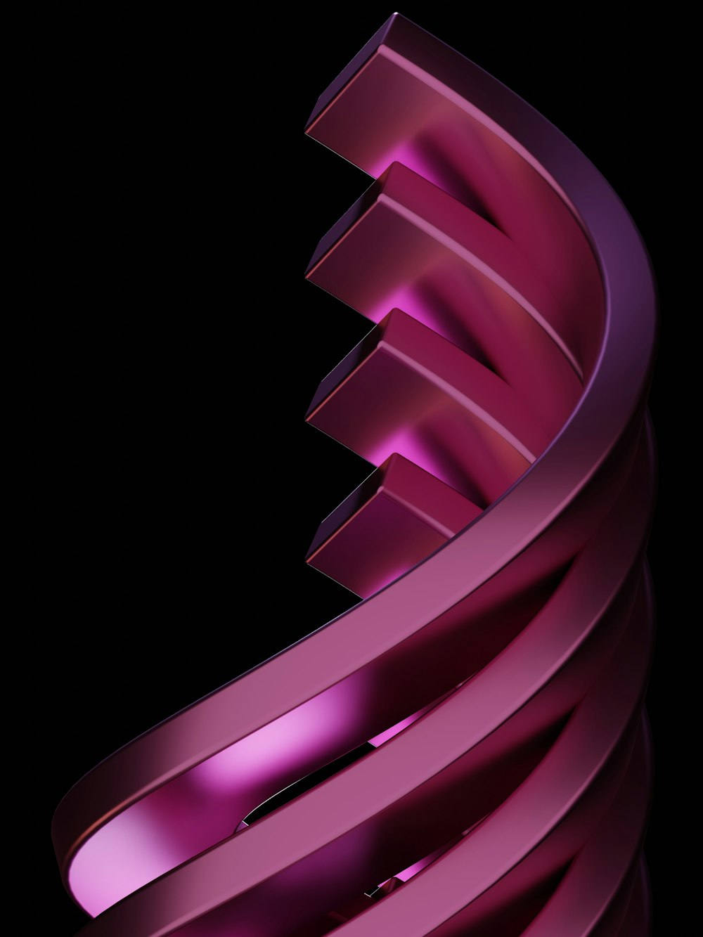 a purple spiral on a black background