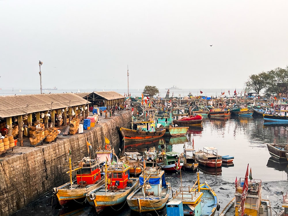 a harbor filled with lots of colorful boats