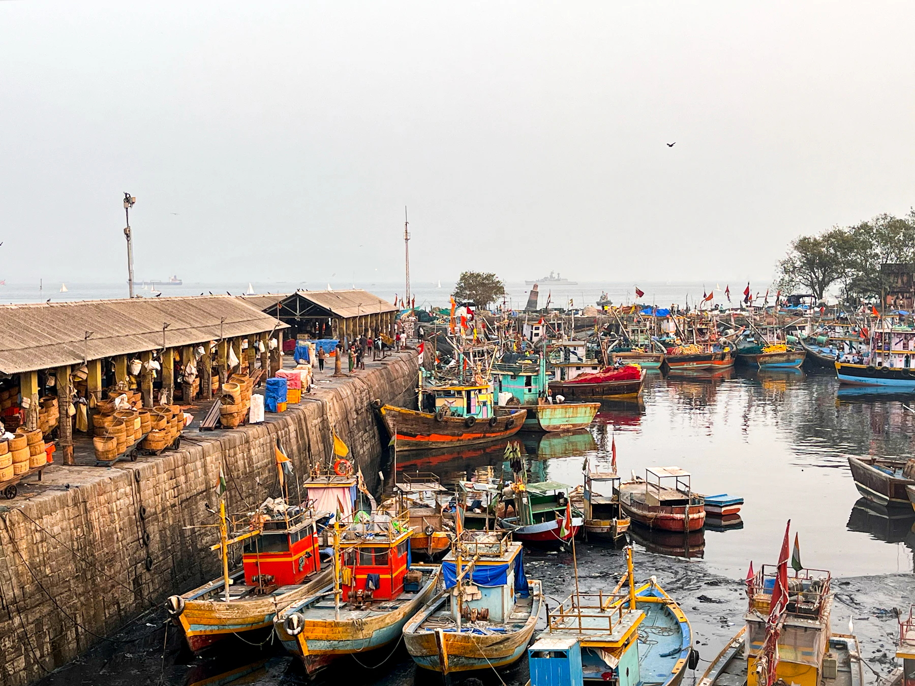 Fishing boats in the Colaba harbour