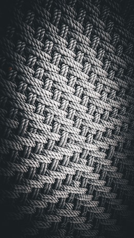 a black and white photo of a woven material