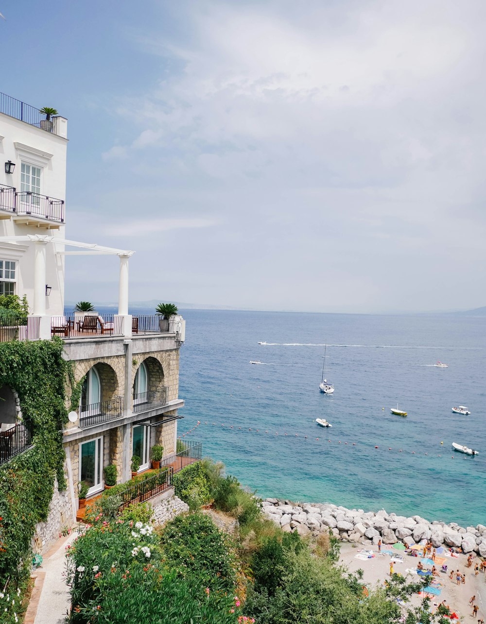 a view of the ocean from a balcony