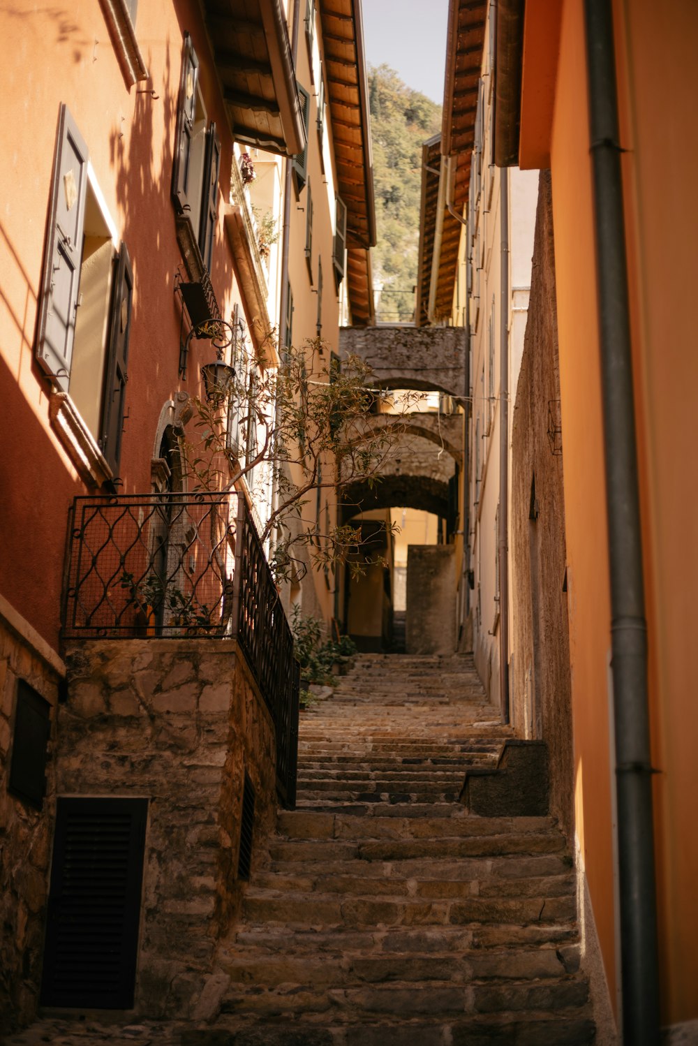 a set of stairs leading up to a building