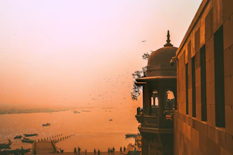 a view of a body of water from a building
