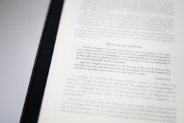 A close-up image of a book page with text focusing on meditation and scriptural interpretation. The text is primarily in black font, with some headings in a larger or bold type. The page is well-lit, capturing the details of the printed words.