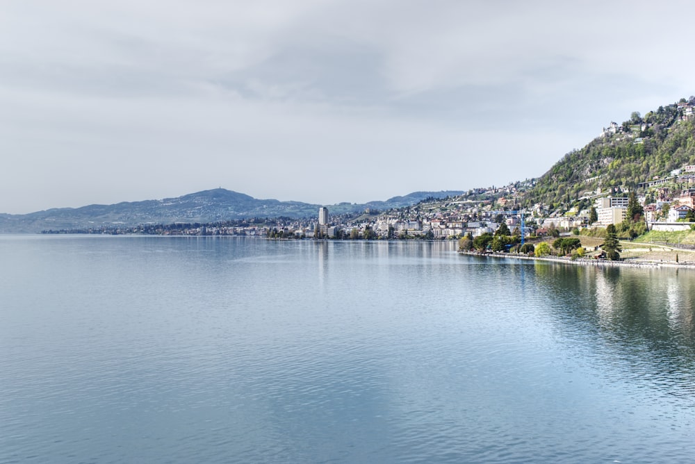 a large body of water surrounded by mountains