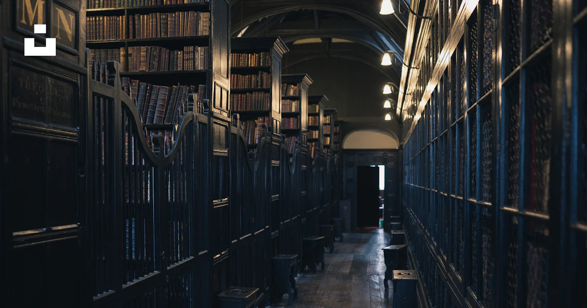 A long library filled with lots of books photo – Free Manchester Image ...