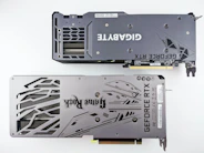 a close up of a graphics card on a white surface