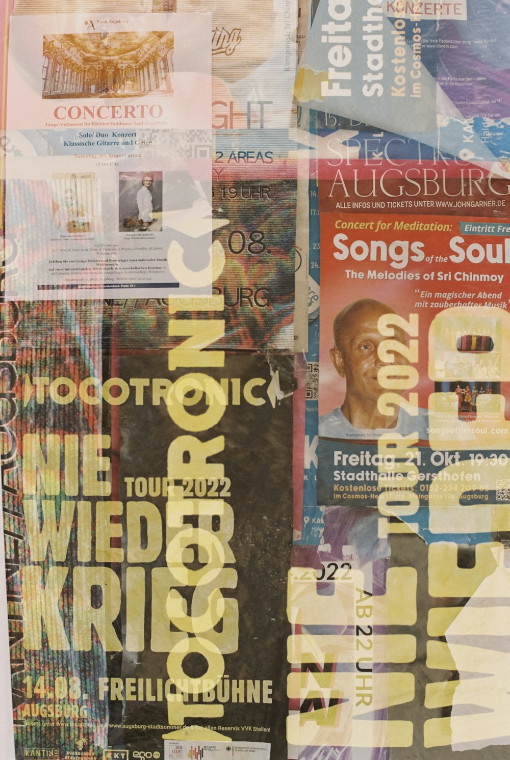 a collage of various magazine covers on a wall