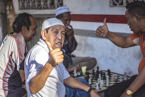 Indonesian students socializing on campus