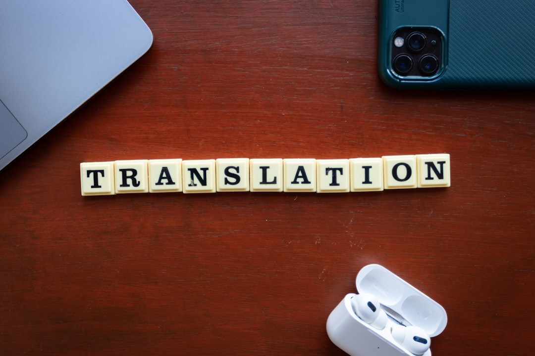 a wooden block that says translation on it, Translation word