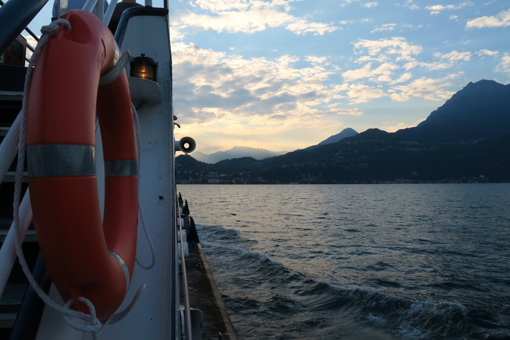 a life preserver on a boat in the water