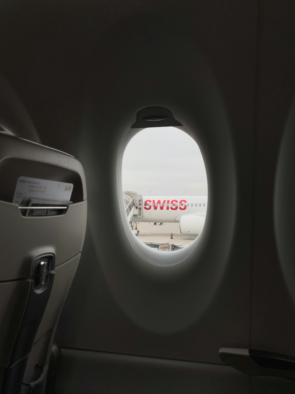a view of an airplane through a window