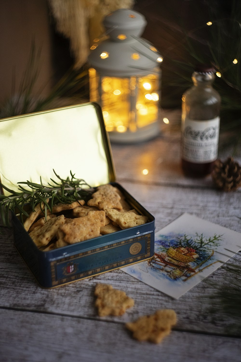 a box of crackers sitting on top of a table