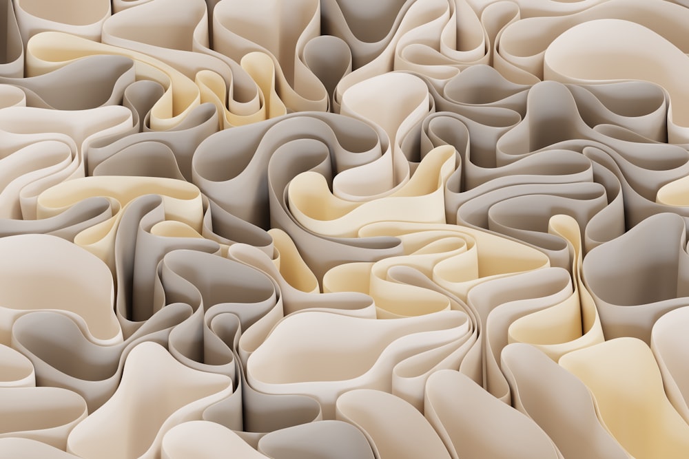 a large group of wavy shapes with a white background