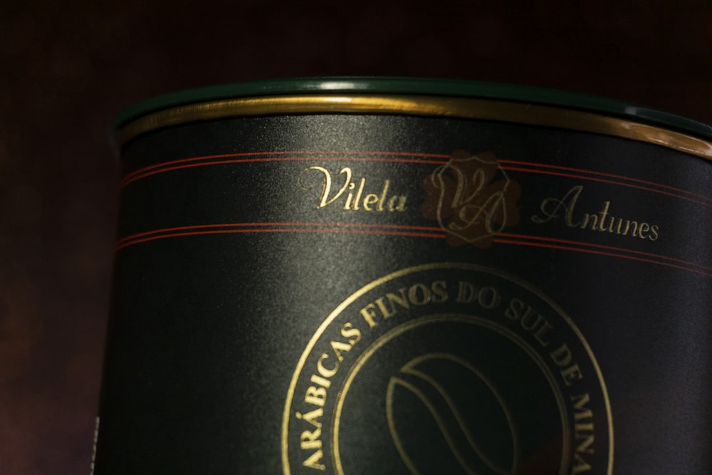 a close up of a can of wine