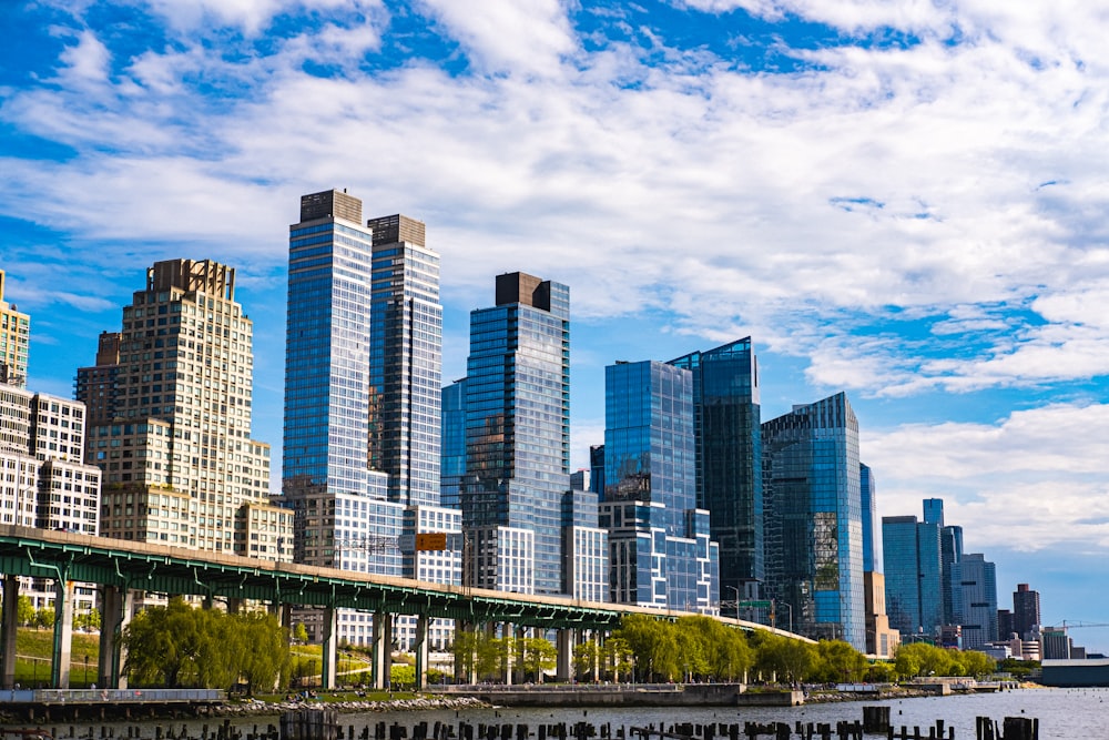 a view of a city from the water