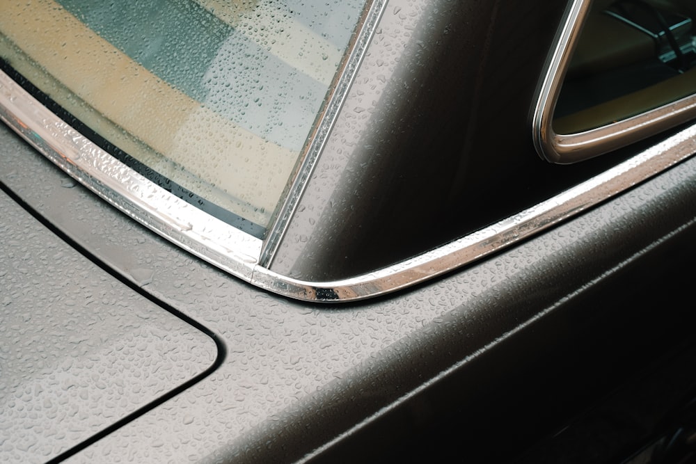 a close up of a car door handle