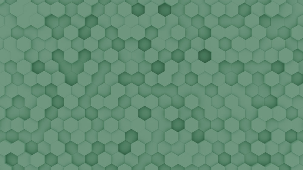 a green background with hexagonal shapes