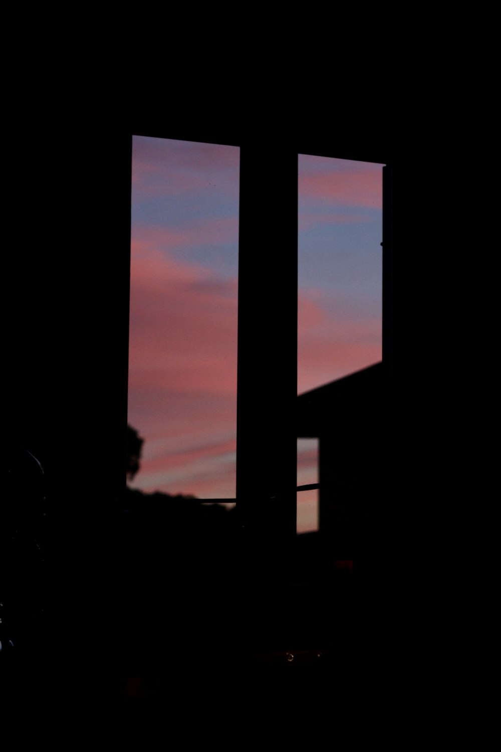 a window with a view of the sky outside