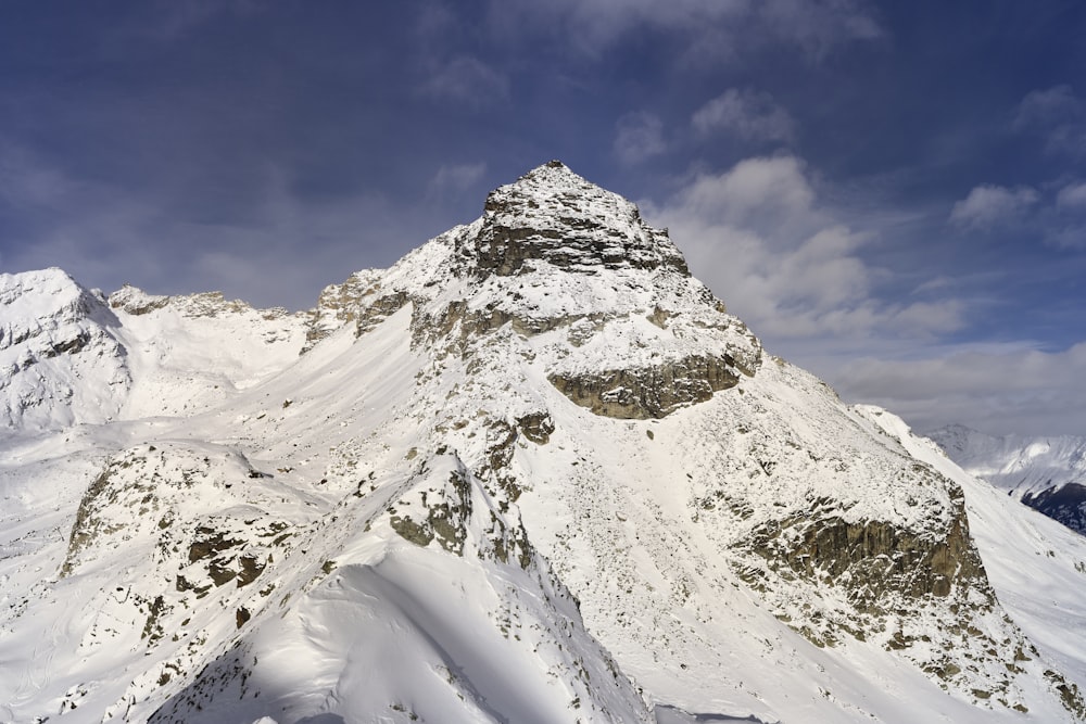 a snow covered mountain with a sky background