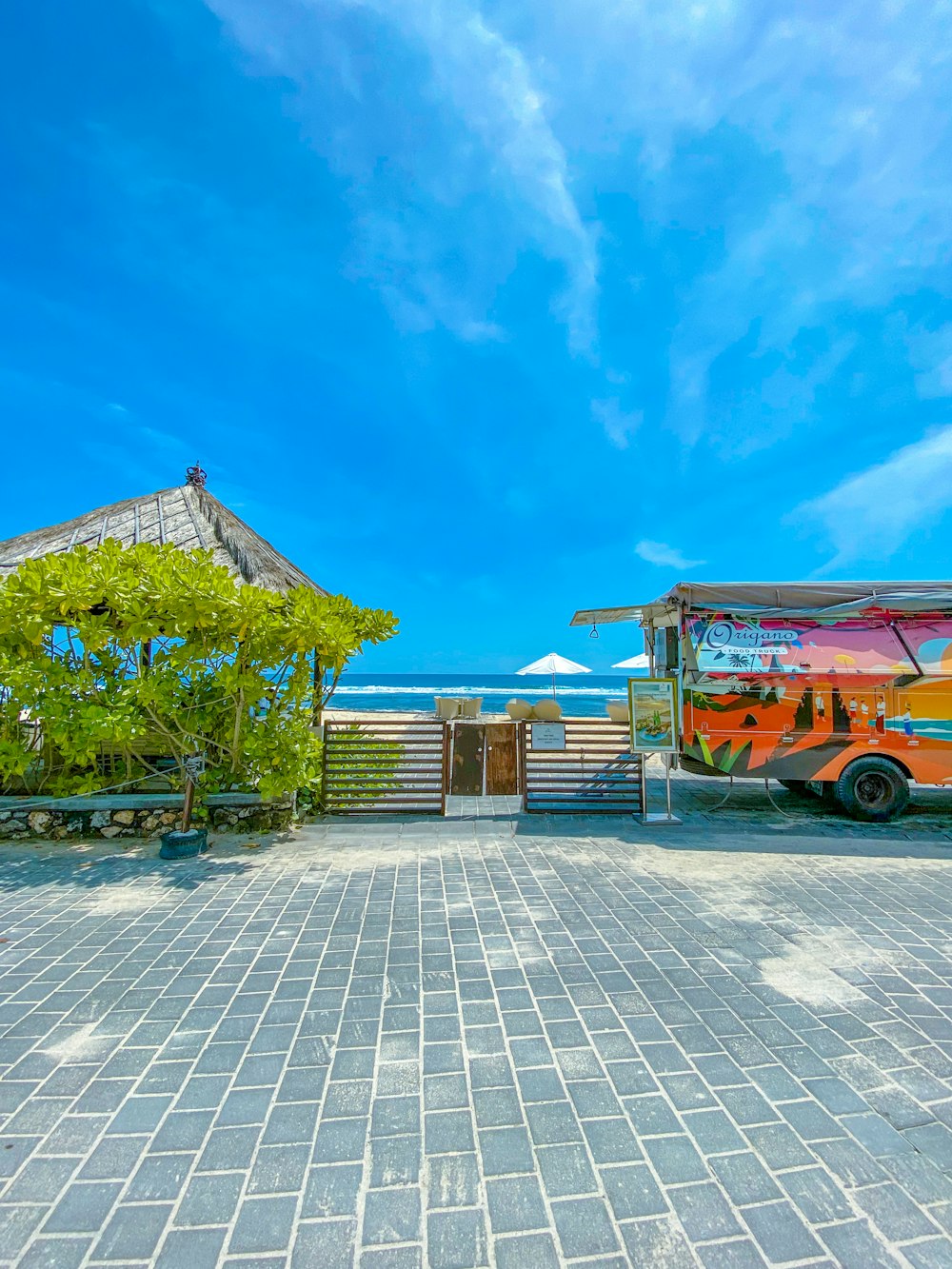 a food truck parked on the side of the road