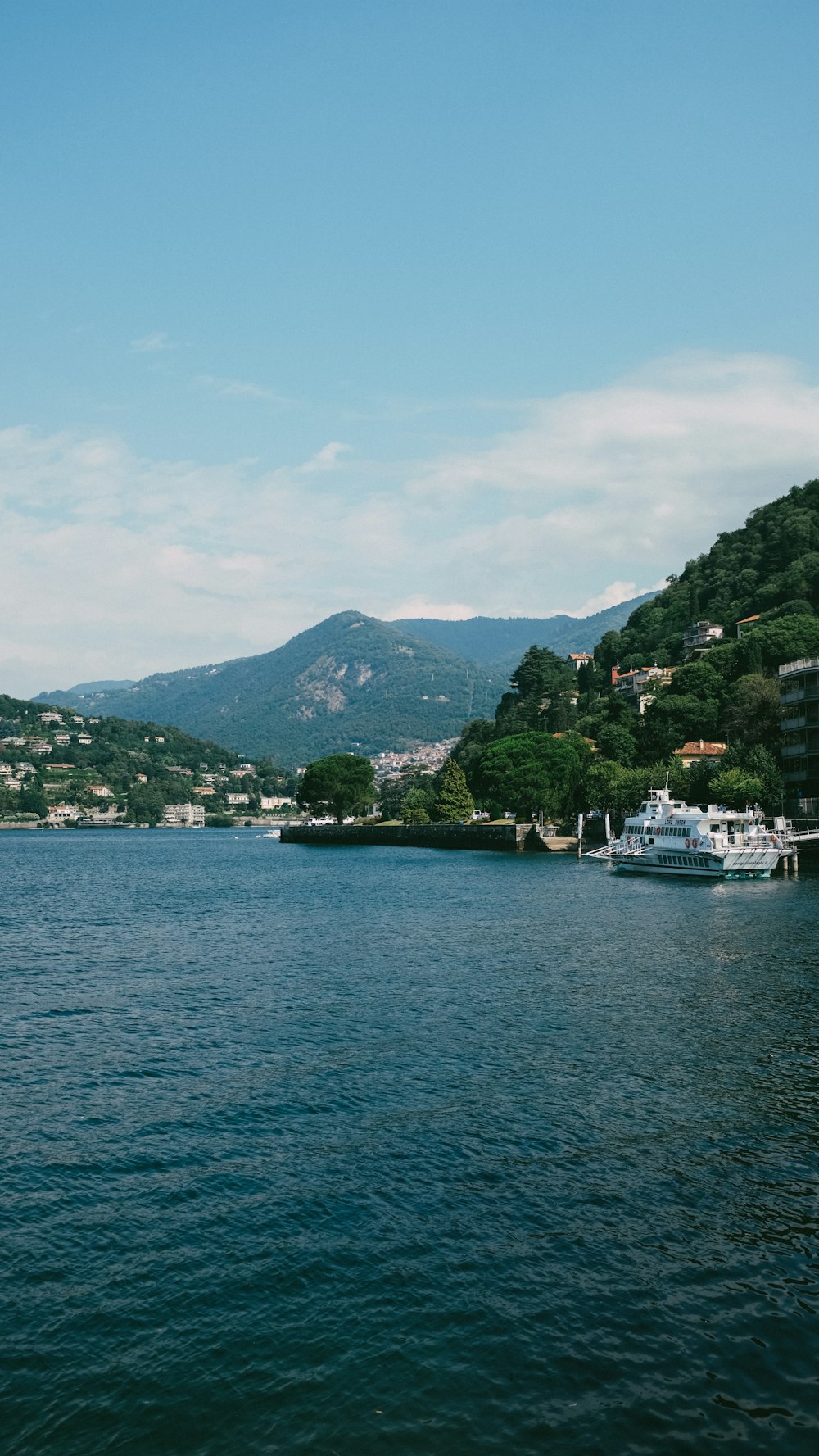 a large body of water surrounded by mountains