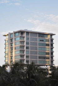 a very tall building with lots of windows