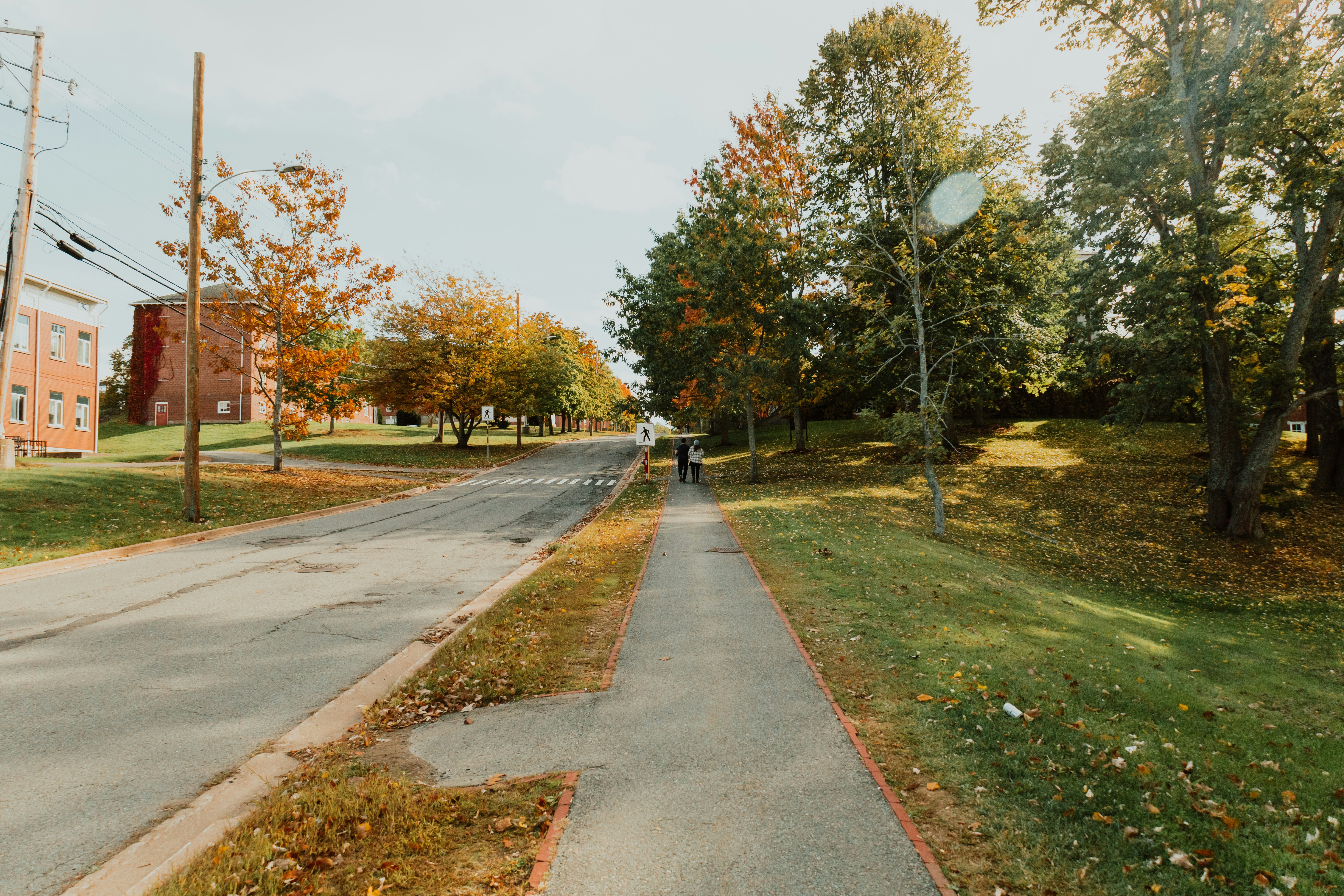a person riding a bike down a street