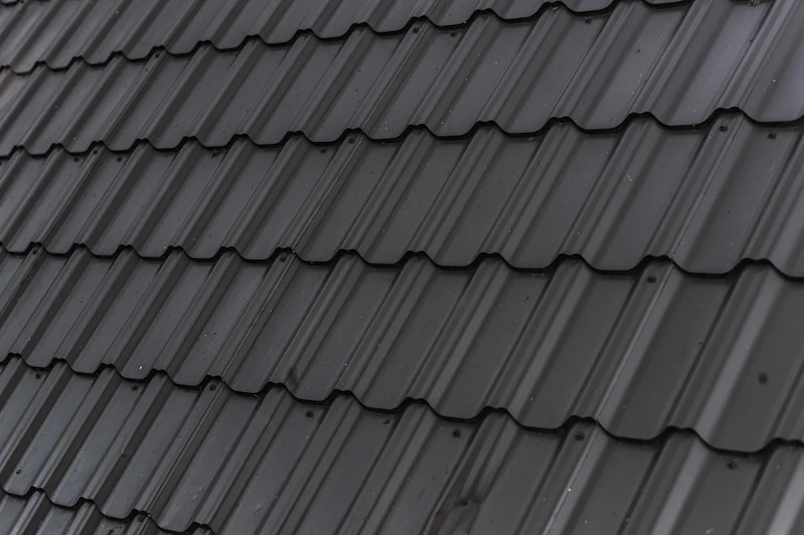 Close-up of installed roofing material detail