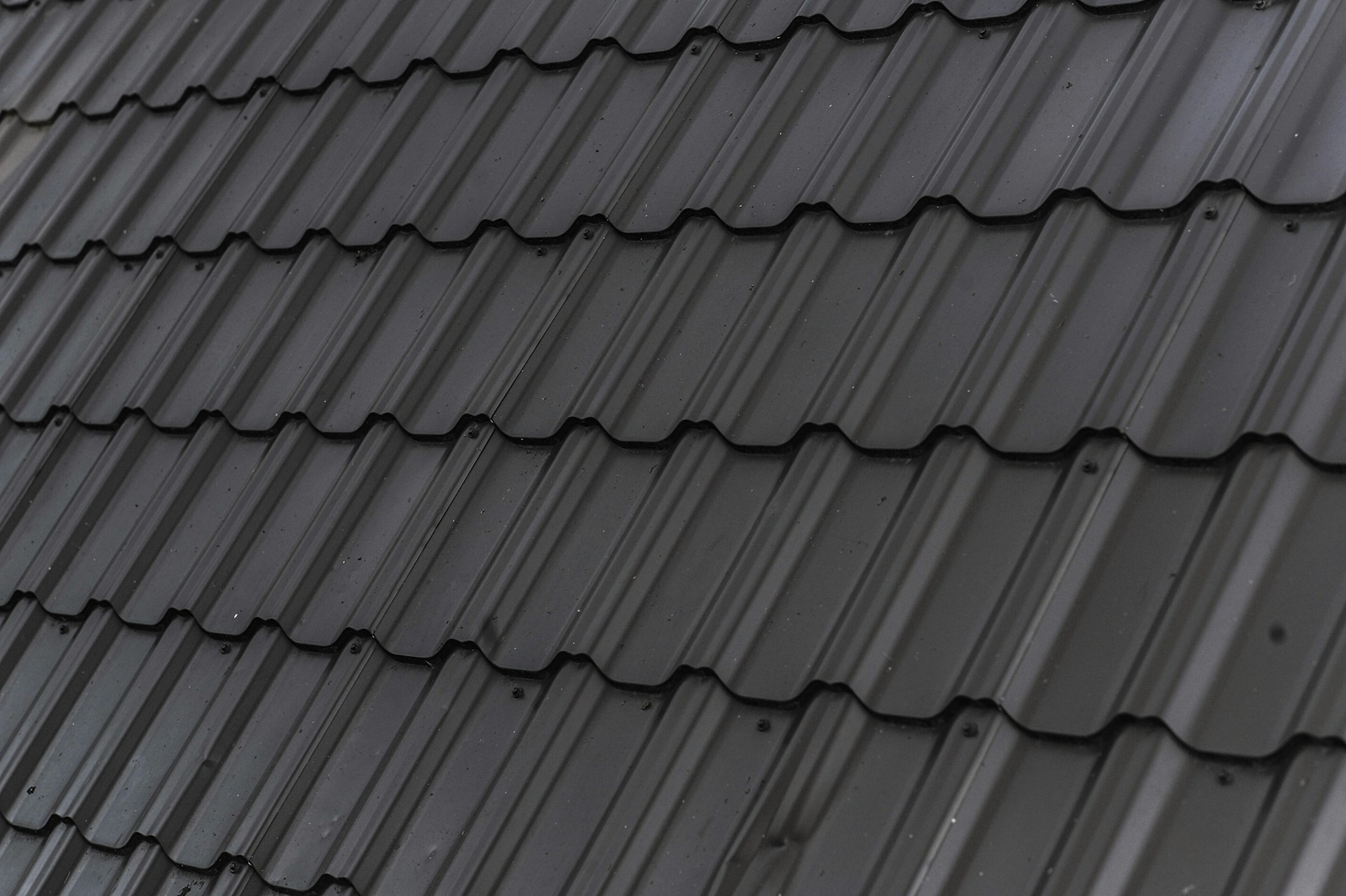 a close up of a roof with a black shinnel
