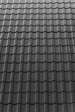 a black and white photo of a roof