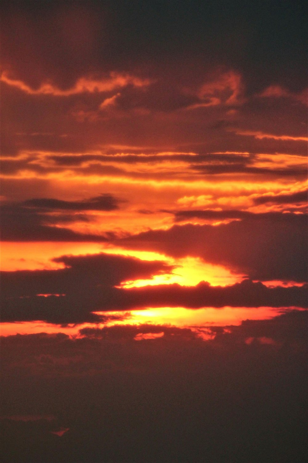 a plane flying in the sky at sunset