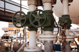 a close up of a couple of valves on a pole