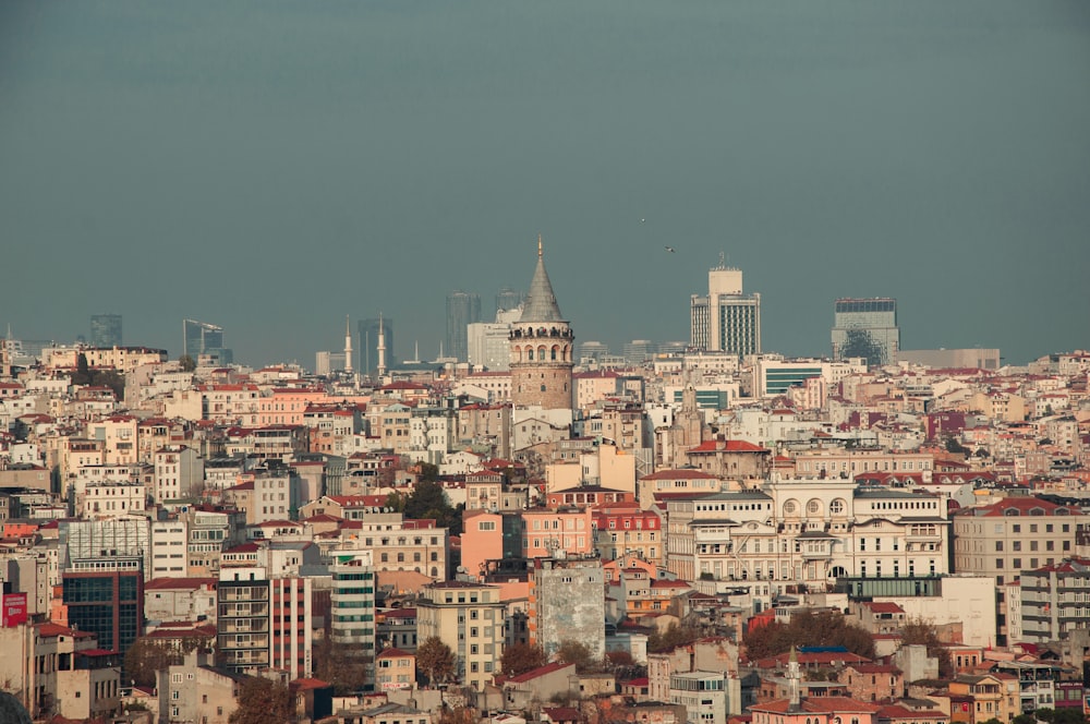 a view of a city from a hill