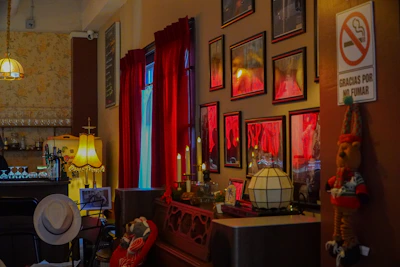 Cozy and inviting karaoke and wine bar area with stylish seating and ambient lighting.