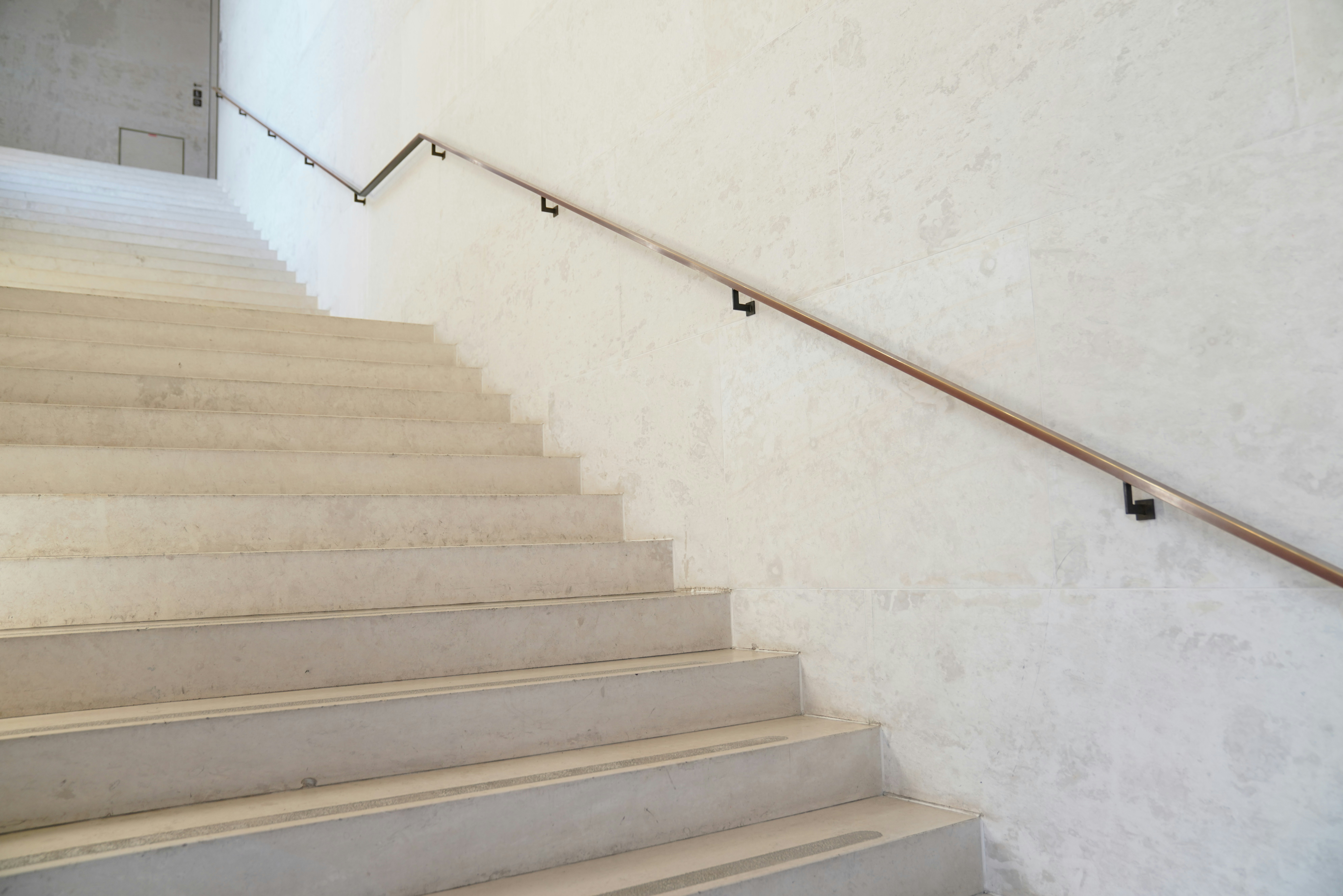 a set of stairs leading up to a second floor