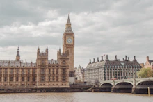 the big ben clock tower towering over the city of london