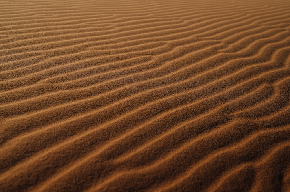 a sand dune with wavy lines in the sand