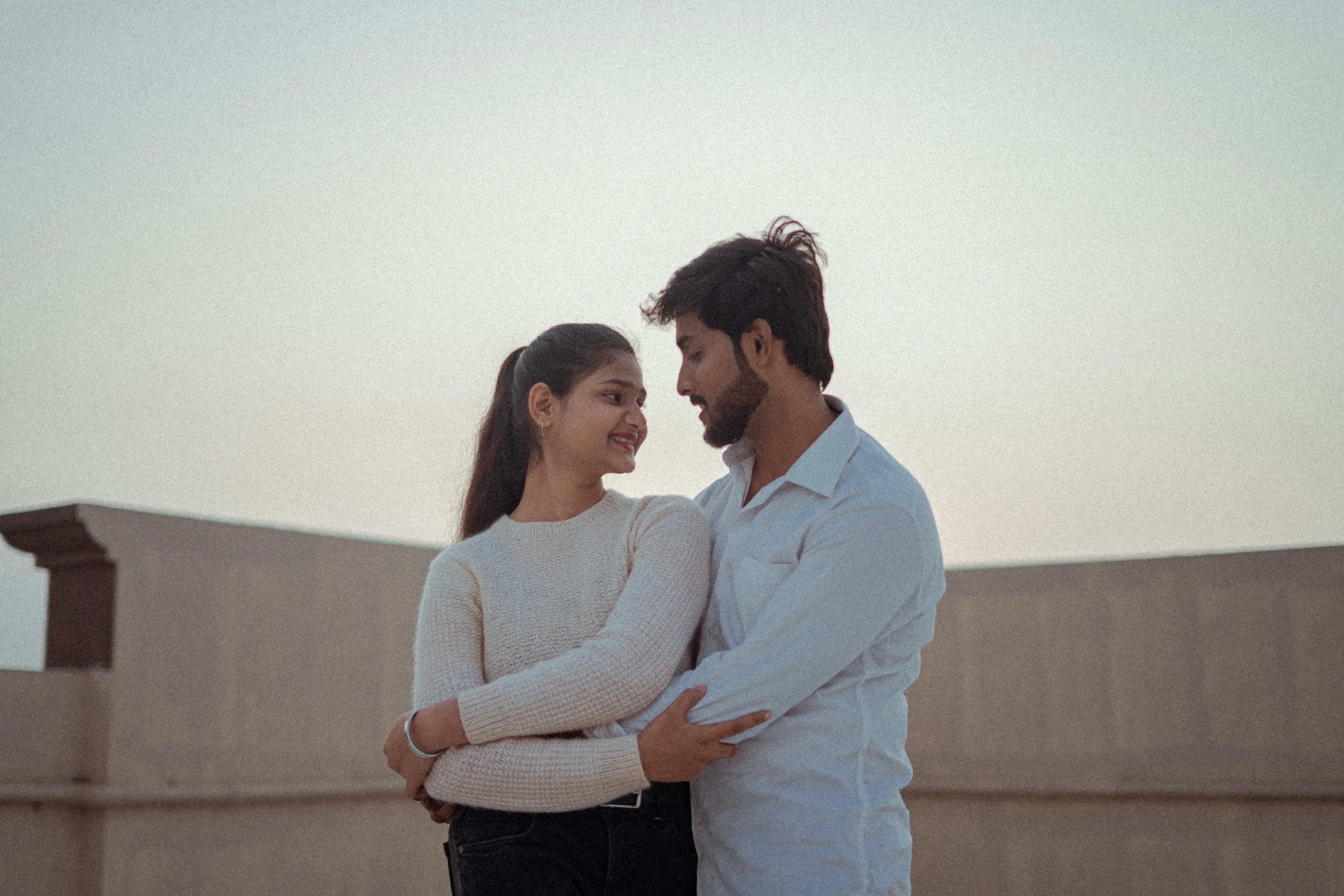 couple communicating happily and intimately - penis enlargement kit