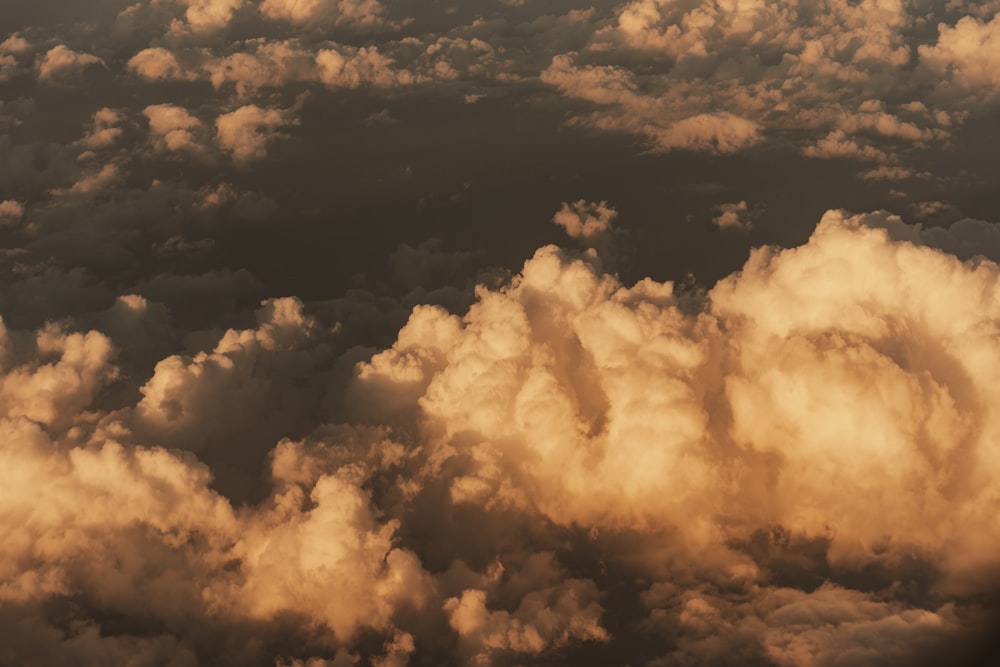 a view of clouds from an airplane window