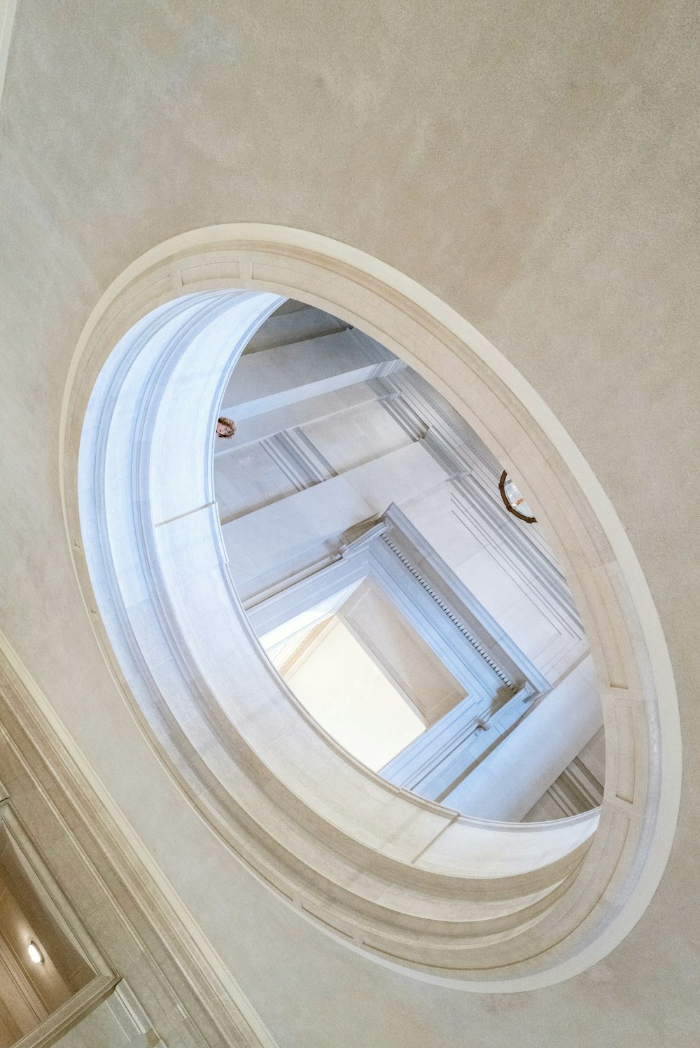 a round window in the ceiling of a building