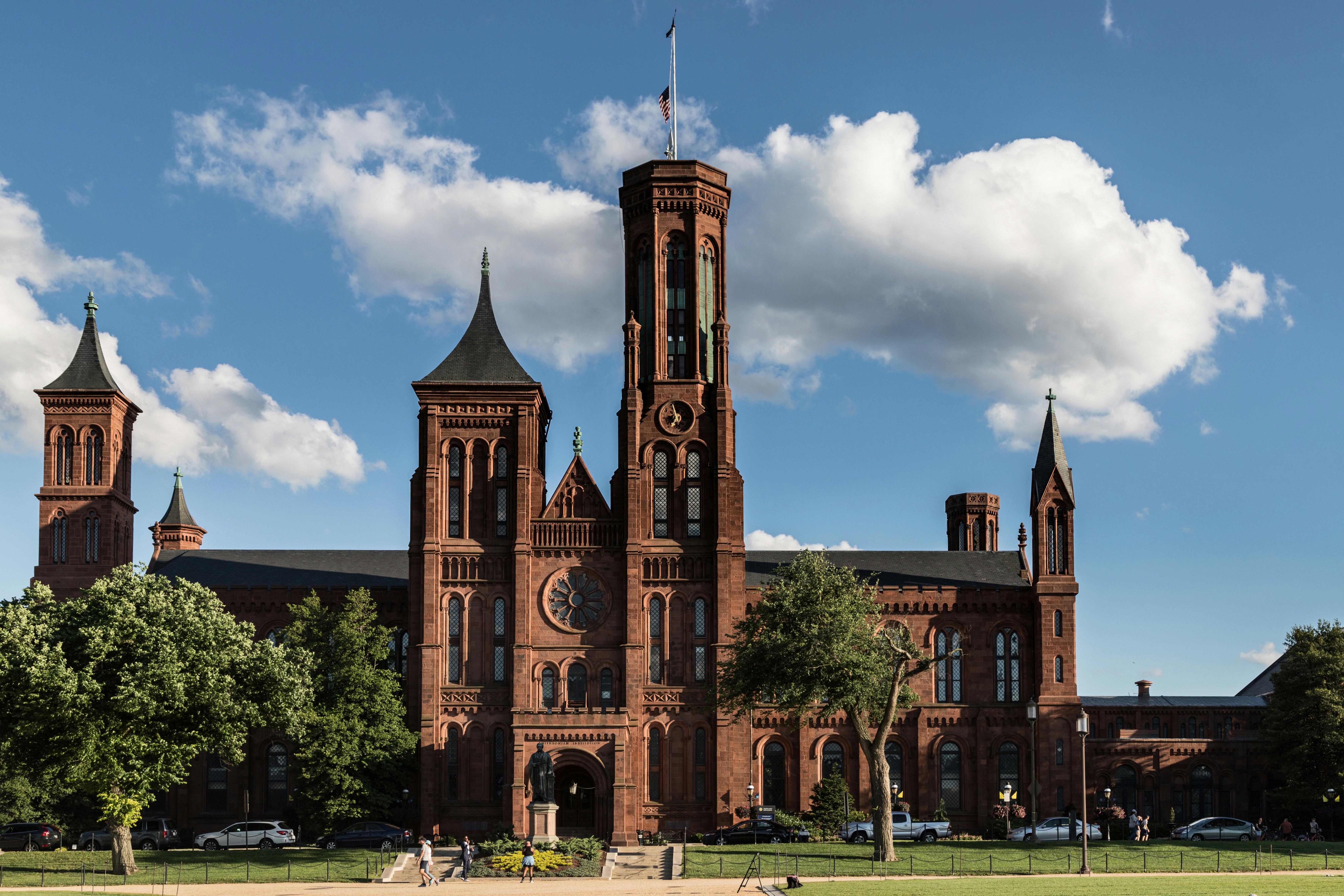 a large brick building with a clock tower