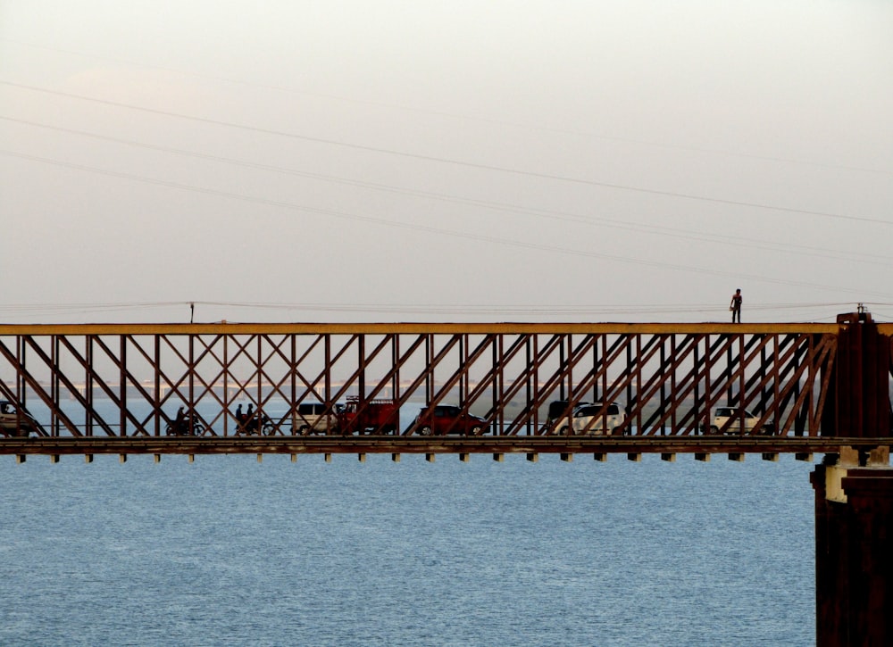 a bridge over a large body of water